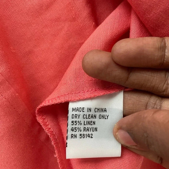 Talbots open back linen coral orange linen shacket blazer 16 - Picture 4 of 6